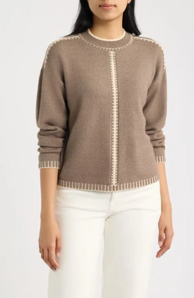 City Blues Blanket Stitch Sweater In Neutral