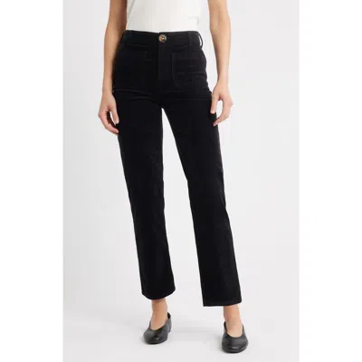 City Blues Bond Patch Pocket Straight Leg Corduroy Pants In Black