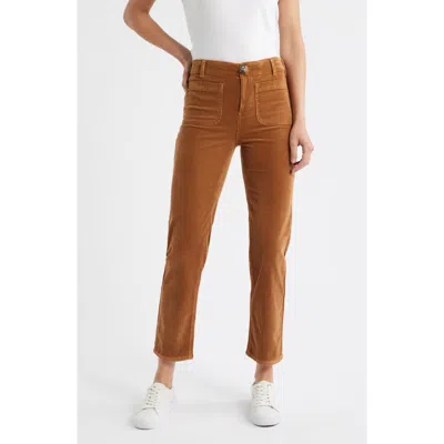 City Blues Bond Patch Pocket Straight Leg Corduroy Pants In Brown