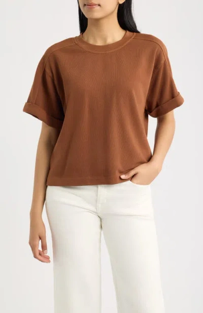 City Blues Brie Boxy Short Sleeve Sweatshirt In Brown