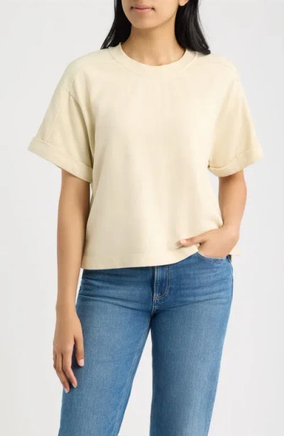 City Blues Brie Boxy Short Sleeve Sweatshirt In Neutral