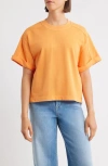 City Blues Brie Boxy Short Sleeve Sweatshirt In Yellow