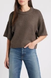City Blues Broome Crop Short Sleeve Sweater In Brown