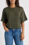 City Blues Broome Crop Short Sleeve Sweater In Green