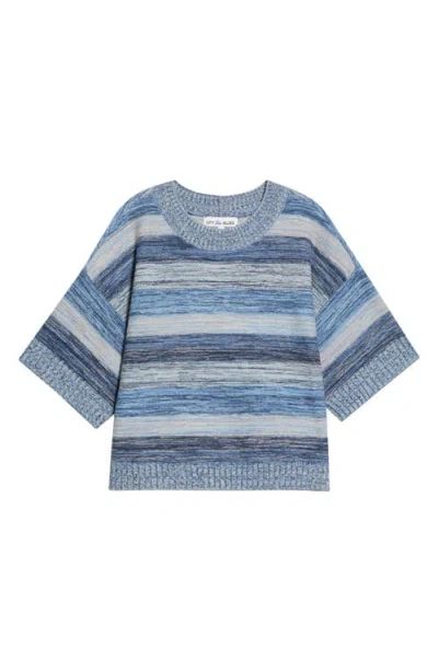 City Blues Broome Marled Stripe Sweater In Navy