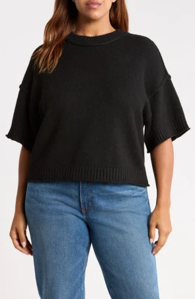 City Blues Broome Short Sleeve Crewneck Sweater In Black