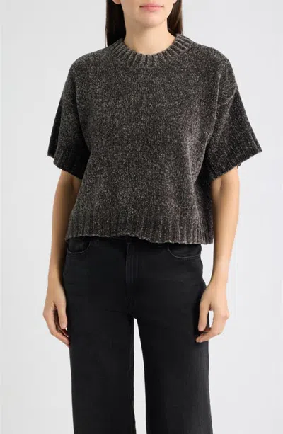 City Blues Broome Short Sleeve Crop Sweater In Gray