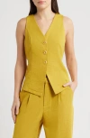 City Blues Button Front Vest In Multi