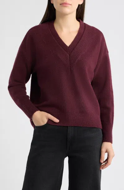 City Blues Cite' Long Sleeve Sweater In Burgundy