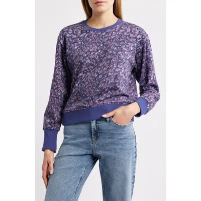 City Blues Classic Print Sweatshirt In Purple