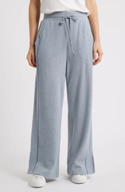 City Blues Contrast Stitch Waffle Knit Lounge Pants