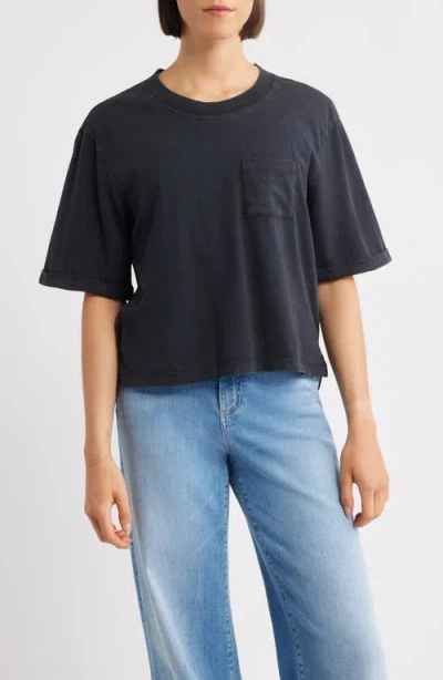City Blues Coram Crop Oversize T-shirt In Black