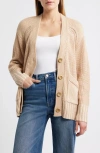 City Blues Cotton Blend Cardigan In Neutral