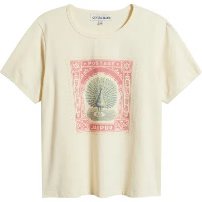 City Blues Cotton Blend Graphic T-shirt In White