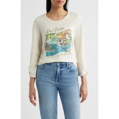 City Blues Cotton Graphic T-shirt In White