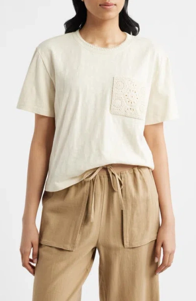 City Blues Crochet Pocket T-shirt In White