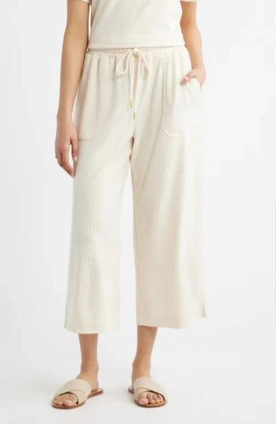 City Blues Crop Wide Leg Drawstring Pants In Neutral