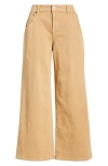 City Blues Curve Yoke High Waist Wide Leg Jeans In Brown