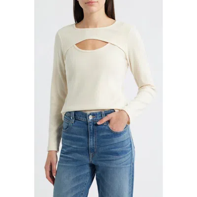 City Blues Cutout Rib Top In White