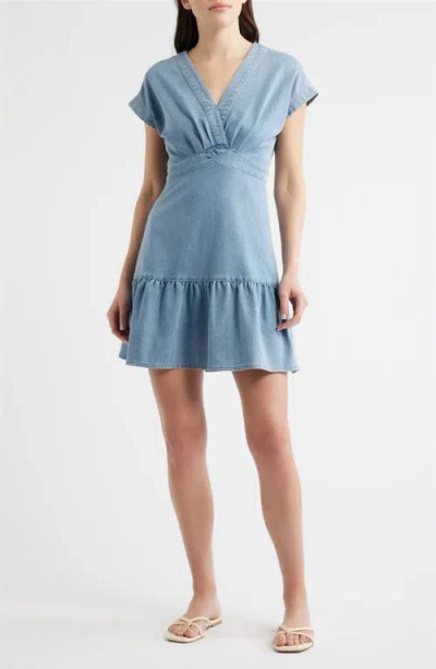 City Blues Denim Minidress In Purple