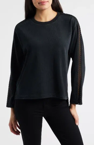 City Blues Detailed Sleeve Sweatshirt In Black