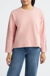 City Blues Detailed Sleeve Sweatshirt In Pink
