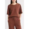 City Blues Elbow Sleeve Crewneck T-shirt In Brown