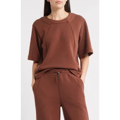 City Blues Elbow Sleeve Crewneck T-shirt In Brown