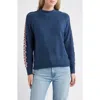 City Blues Embroidered Sleeve Mock Neck Sweater