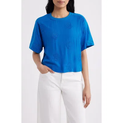 City Blues Eyelet Crop T-shirt