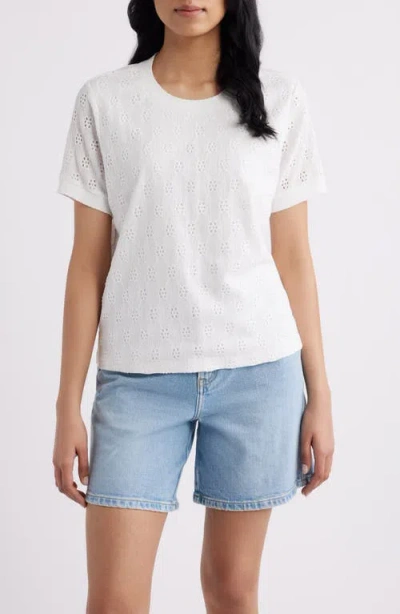 City Blues Eyelet T-shirt In White