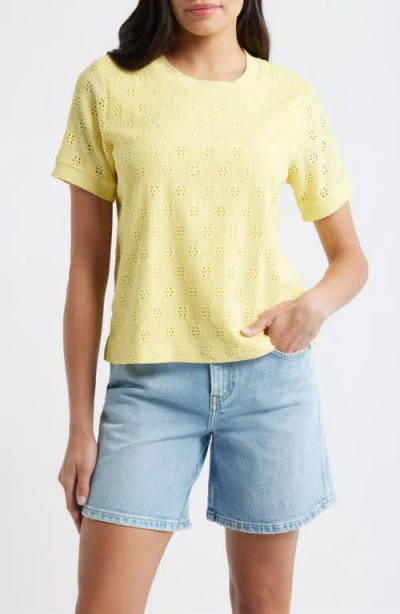 City Blues Eyelet T-shirt In Yellow
