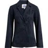 City Blues Faux Suede Blazer In Blue