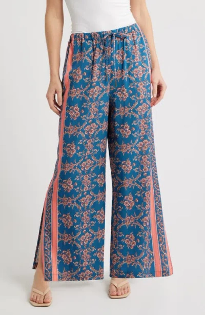 City Blues Floral Side Slit Lounge Pants In Multi