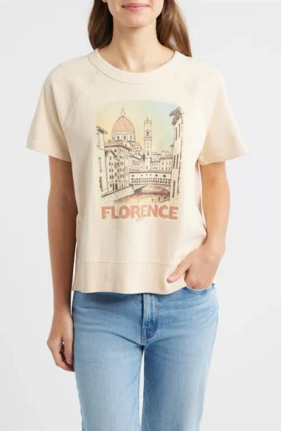 City Blues Florence Short Sleeve Cotton Graphic Sweatshirt In Neutral