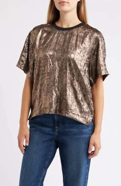 City Blues Foil Print T-shirt In Gold