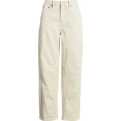 City Blues High Waist Ankle Barrel Jeans In White