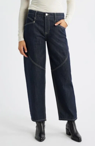 City Blues High Waist Spliced Seam Crescent Leg Jeans