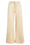 City Blues High Waist Wide Leg Faux Suede Jeans In Neutral