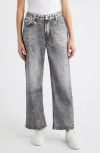 City Blues High Waist Wide Leg Knit Jeans In Gray
