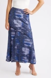 City Blues Lace A-line Maxi Skirt In Blue