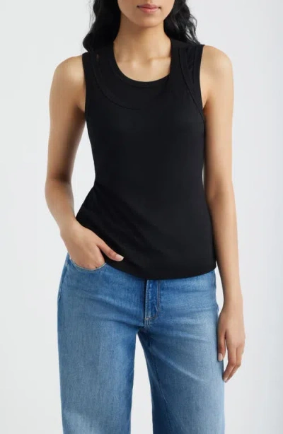 City Blues Layered Look Tank In Black