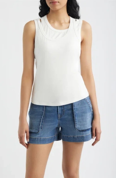 City Blues Layered Look Tank In White