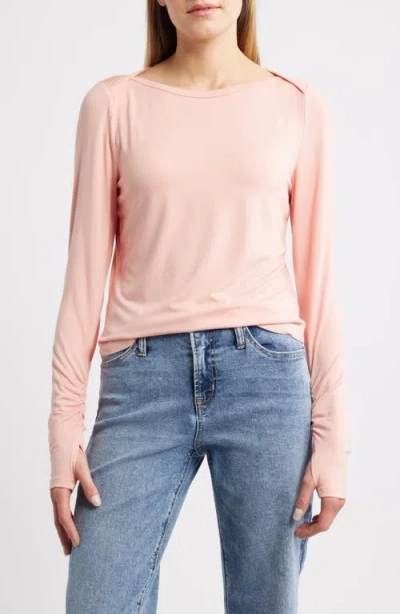 City Blues Long Sleeve Modal Blend Top In Pink