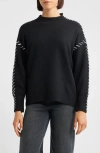 City Blues Lutetia Relaxed Whipstich Sweater In Black