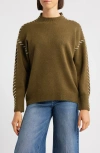 City Blues Lutetia Relaxed Whipstich Sweater In Green