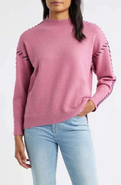 City Blues Lutetia Relaxed Whipstich Sweater In Pink