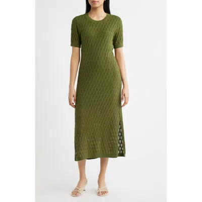 City Blues Midi Sweater Dress In Green