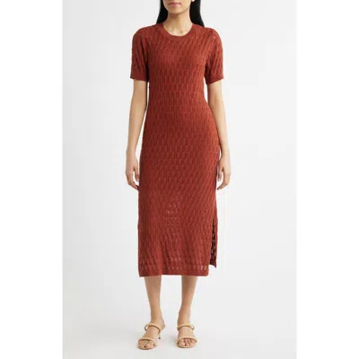 City Blues Midi Sweater Dress In Red