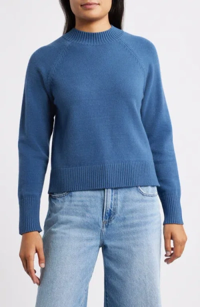 City Blues Mock Neck Raglan Sleeve Sweater